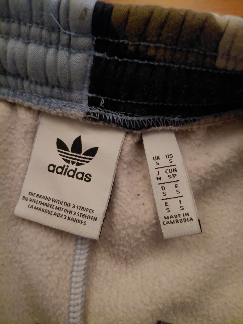 adidas Men's Camo Fleece Jogger Pants Size S Blue Black Beige Polyester